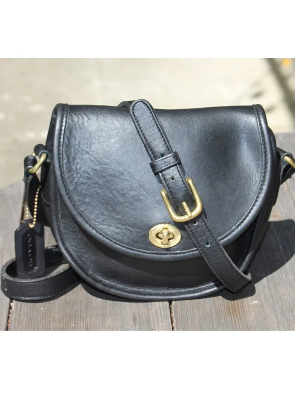 Coach Vintage - Watson Crossbody Bag 9981 in Black, USA 1995 + Hangtag - Picture 1 of 16